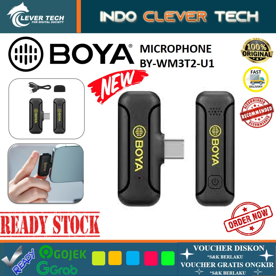 Jual Boya BY-WM3T2-U1 Mini 2.4GHz Wireless Microphone Type-C Connector ...
