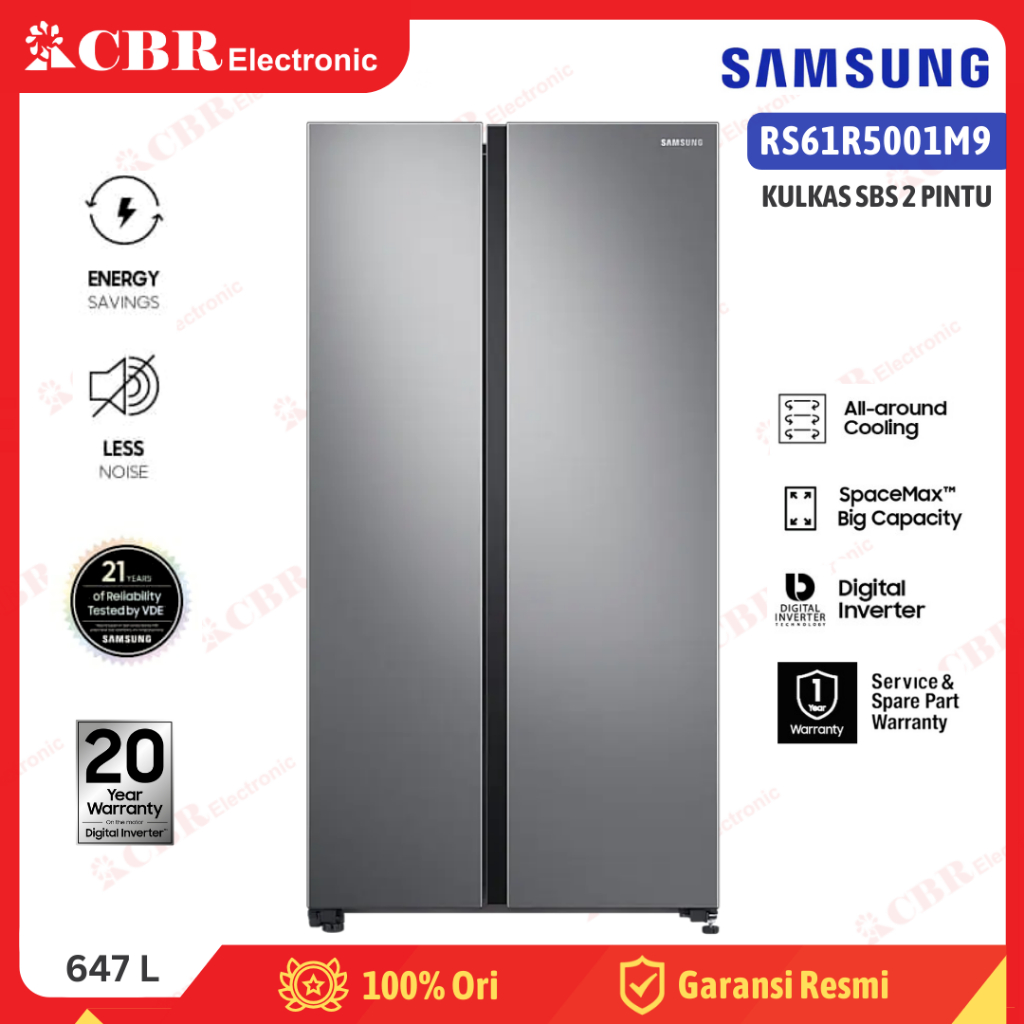 Jual Kulkas SAMSUNG SIDE BY SIDE 2 Pintu RS61R5001M9 (647L / Inverter) Shopee Indonesia