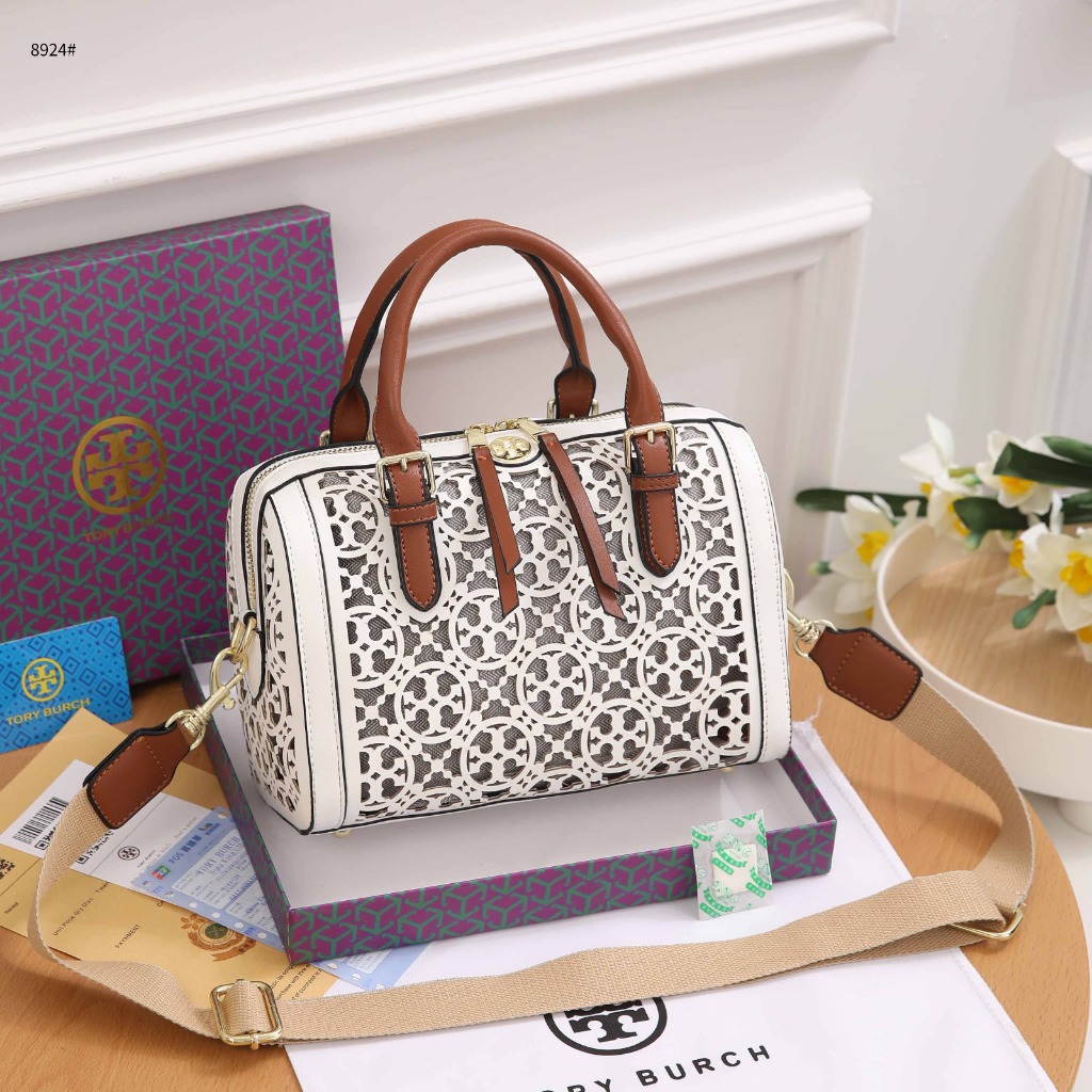 Jual TB Tory Burch 8924 T Monogram Lasercut Barrel BAG Shopee Indonesia