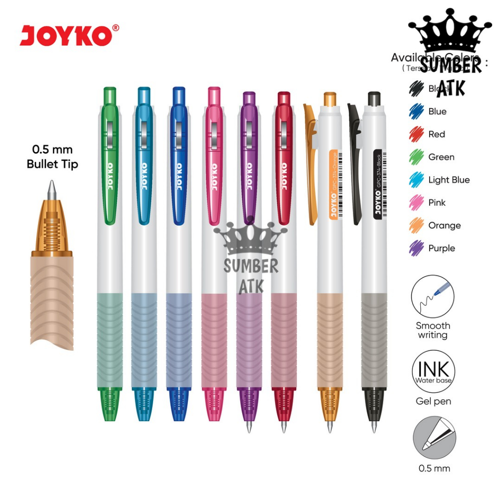 Jual Color Gel Pen Pulpen Pena Jel Warna Joyko Gpc Mm Black