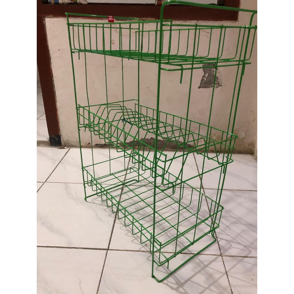 Jual Rak piring + tempat gelas Susun 3 / rak wastafel / rak piring ...