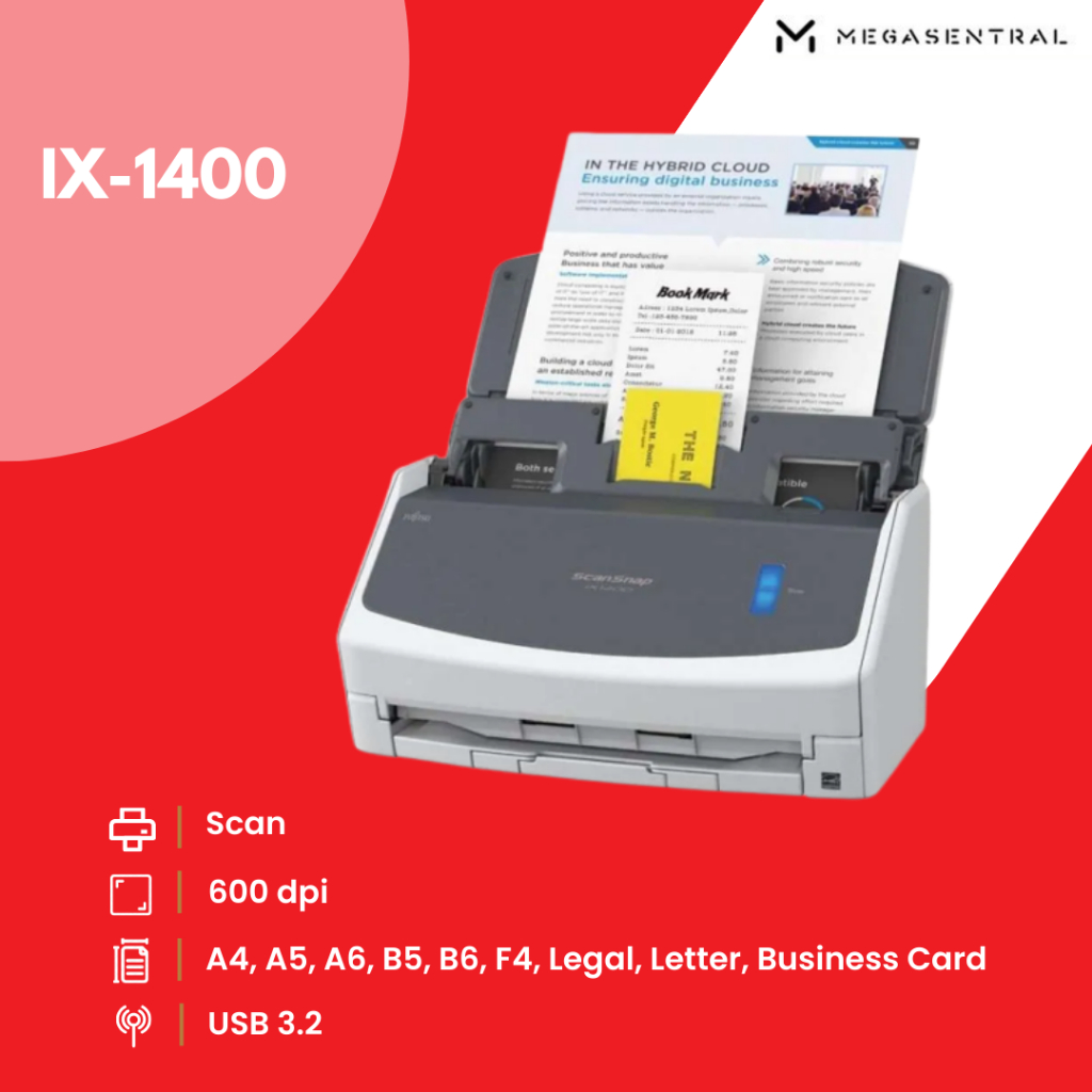 Jual Scanner Ricoh ScanSnap IX1400 Duplex Scan Snap IX 1400 Garansi