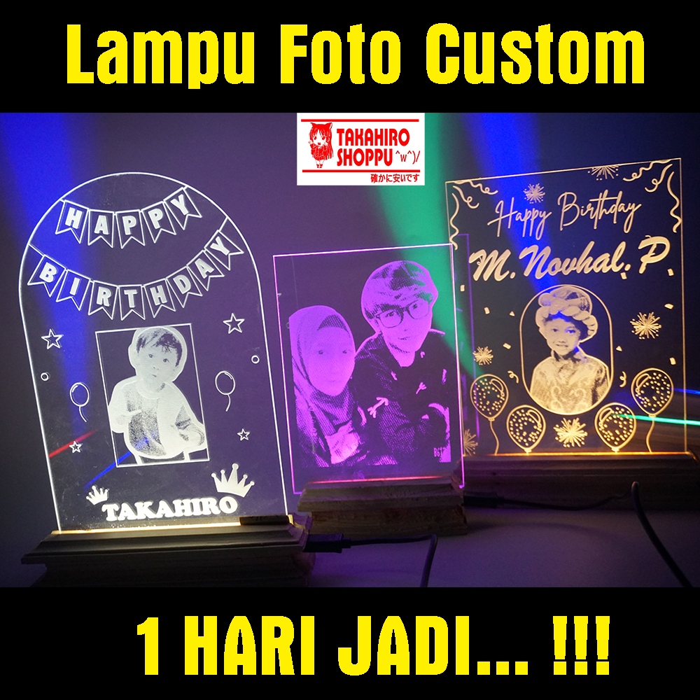 Jual Hiasan Lampu Foto Grafir Custom / Kado Unik Pajangan Rumah / Lampu