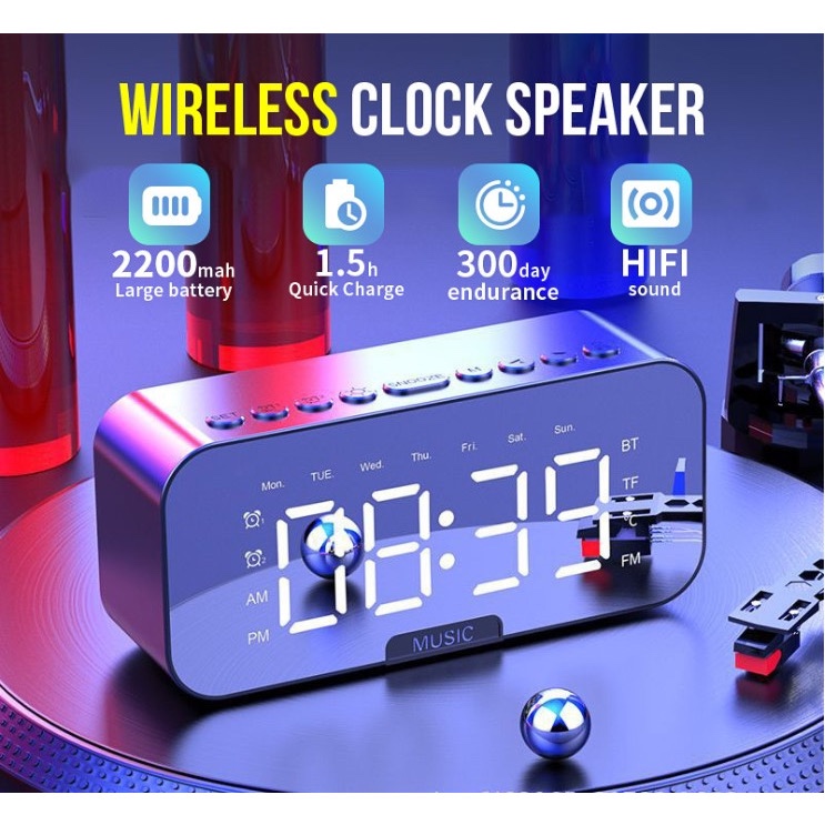 Jual SPEAKER BLUETOOTH JAM LED Shopee Indonesia