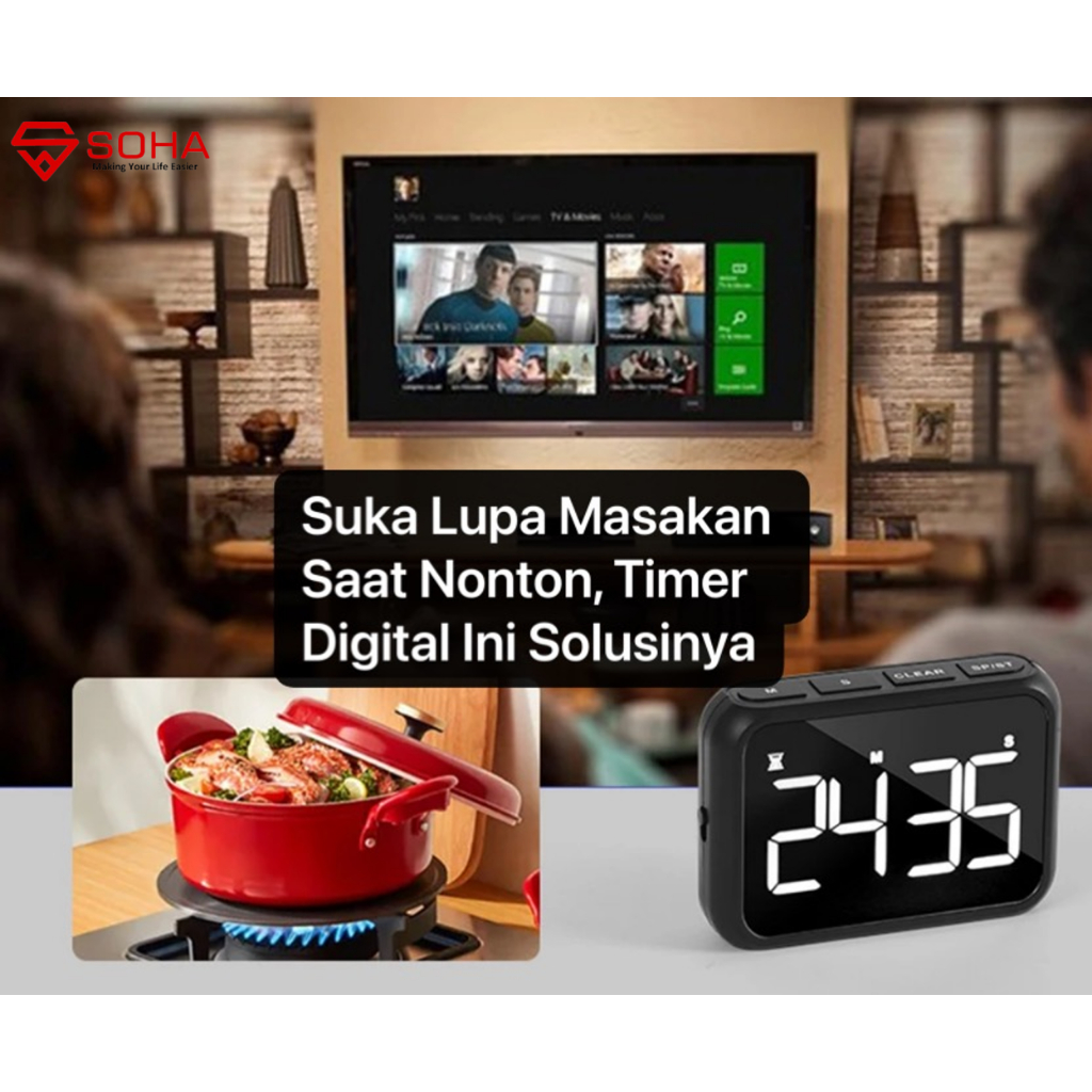 Jual JD-12 Alarm Hitung Mundur Clock Stopwatch Kitchen Digital Kichen ...