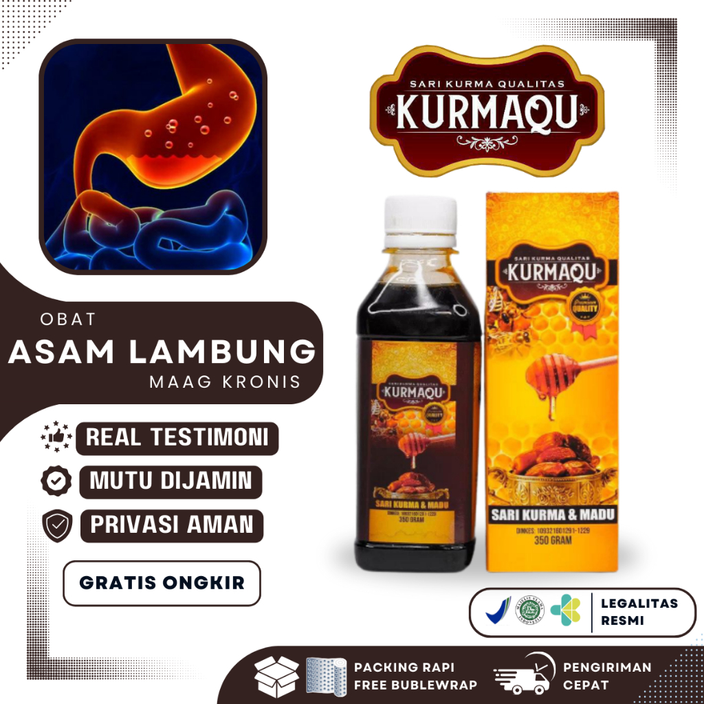 Jual Obat Asam Lambung Maag Kronis Nyeri Ulu Hati Madu Herbal Kurmaqu