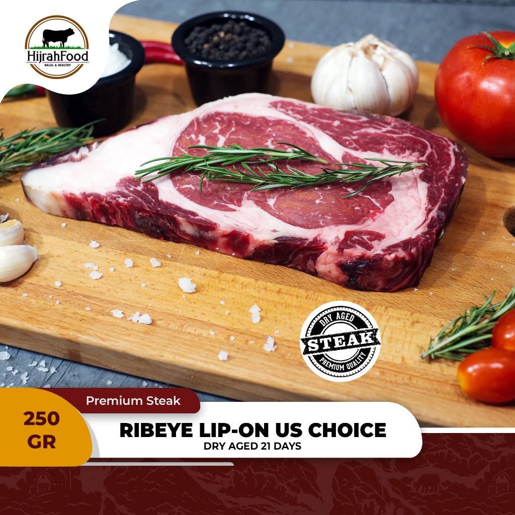 Jual Dry Aged 21 Days Ribeye Lip-On USDA Beef Grade Choice | US Black ...