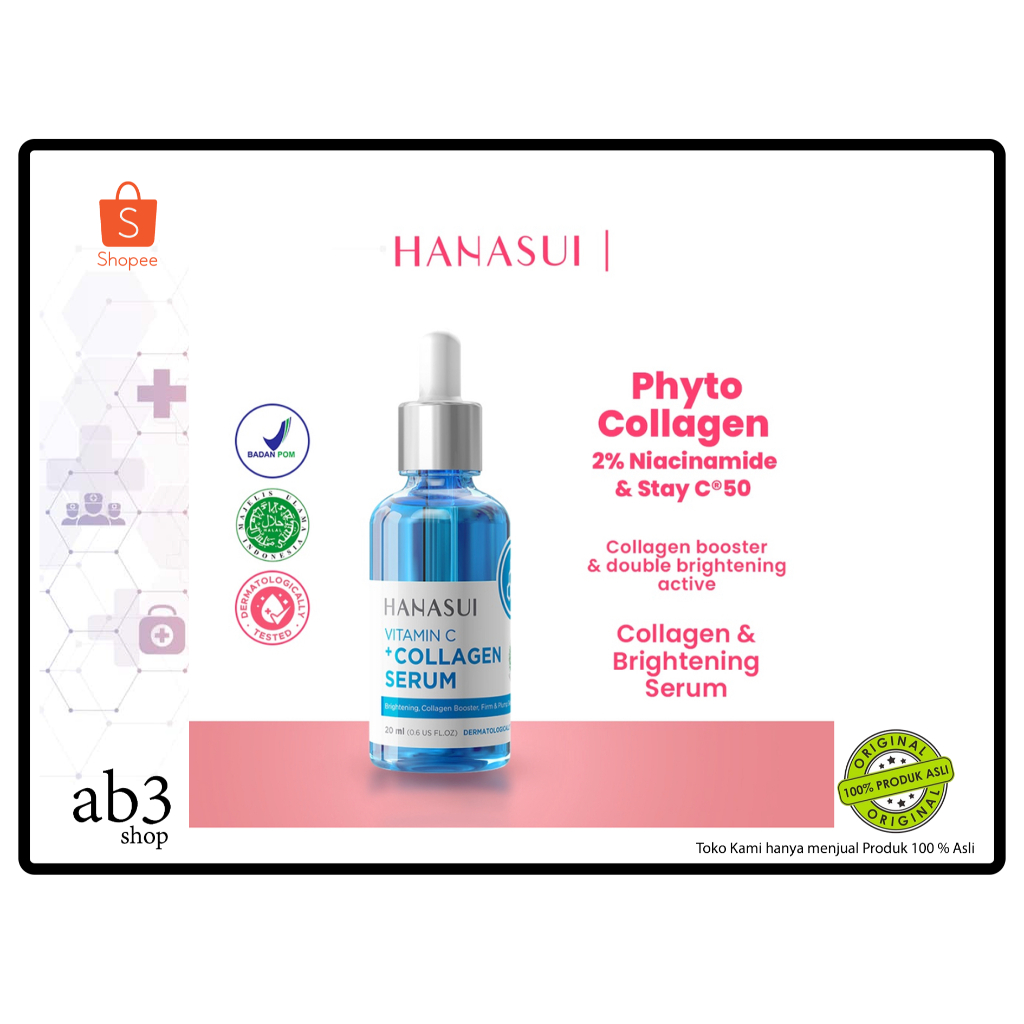 Jual HANASUI VITAMIN C + COLLAGEN SERUM NEW LOOK & IMPROVED FORMULA 20 ...