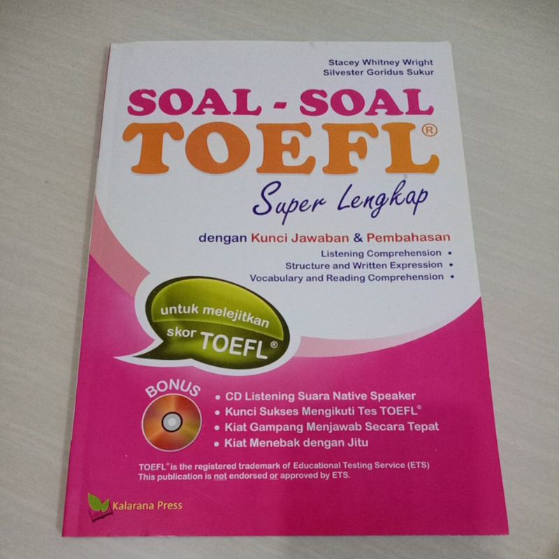 Jual Soal Soal TOEFL Super Lengkap Dengan Kunci Jawaban Pembahasan Stacey Whitney Wright