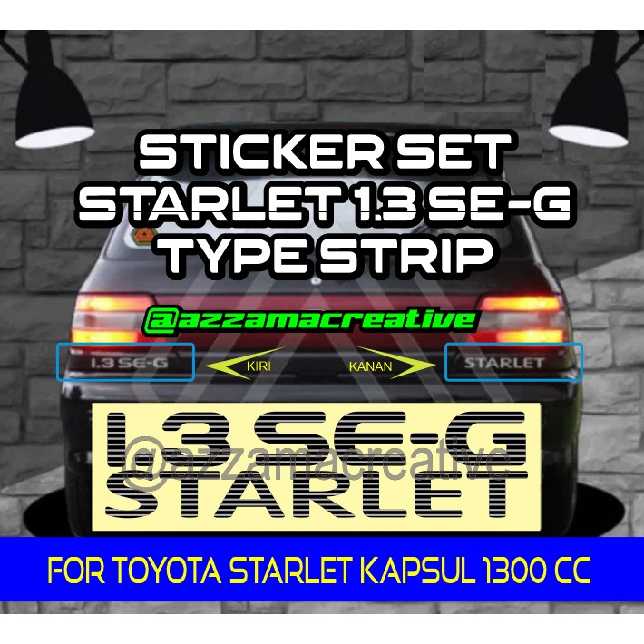 Jual Stiker Bagasi Starlet 1.3 SE-G tipe strip For Starlet Kapsul ...