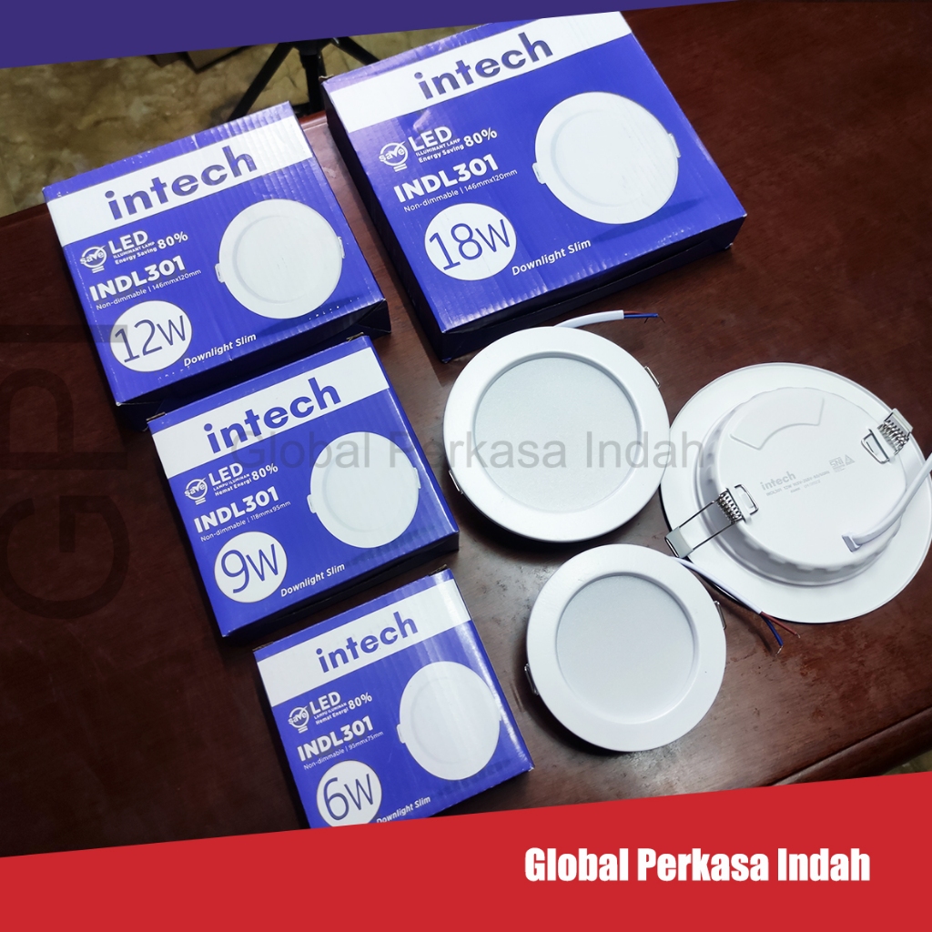 Jual Intech Inlite Lampu Led Plafon Inbow Slim Downlight Putih 6w 9w ...