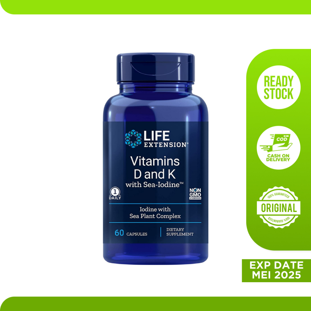 Jual Suplemen Vitamin Life Extension Vitamins D and K with Sea Iodine