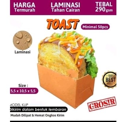 Jual BOX ROTI TOAST TAKE AWAY TUTUP / BREAD TOAST / ROTI BAKAR ...