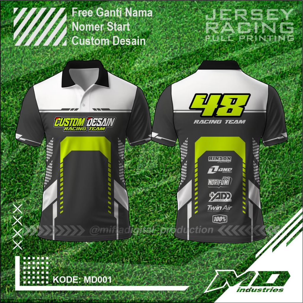 Jual Jersey Racing Simple Keren ( Custom Nama - Nomer ) - Baju Balap ...