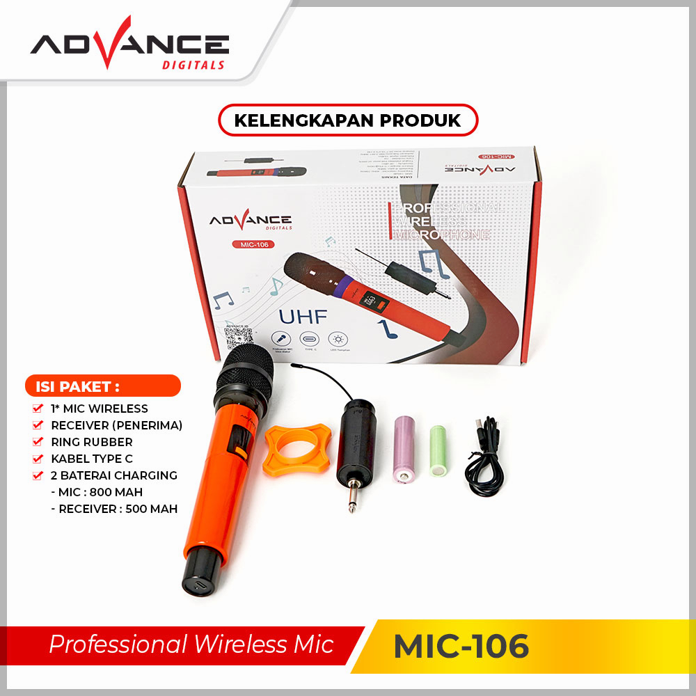 jual-advance-mic-106-mic-profesional-uhf-wireless-microphone-garansi