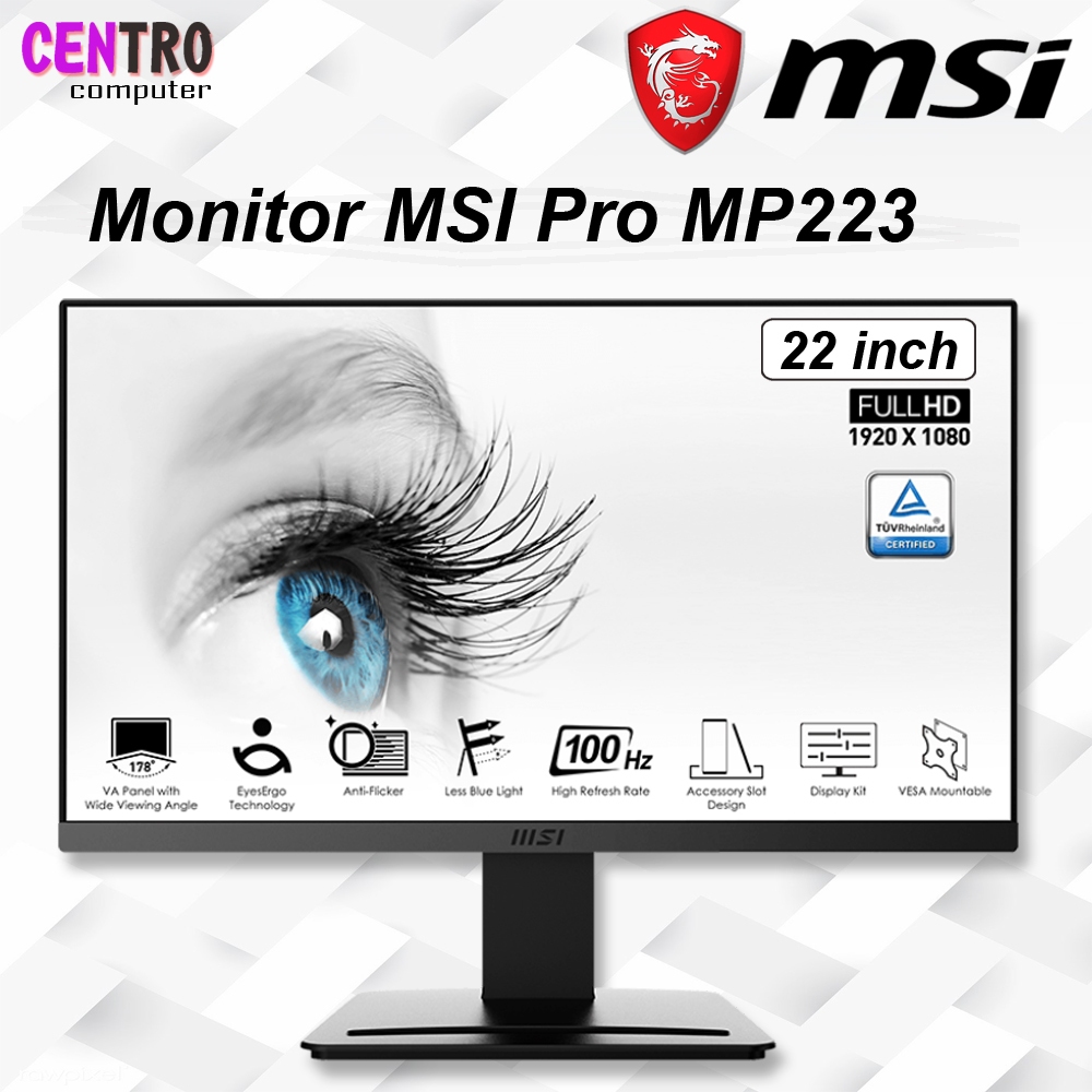 Jual Monitor MSI Pro MP223 Full HD 100Hz 22 inch LED Monitor 22 ...