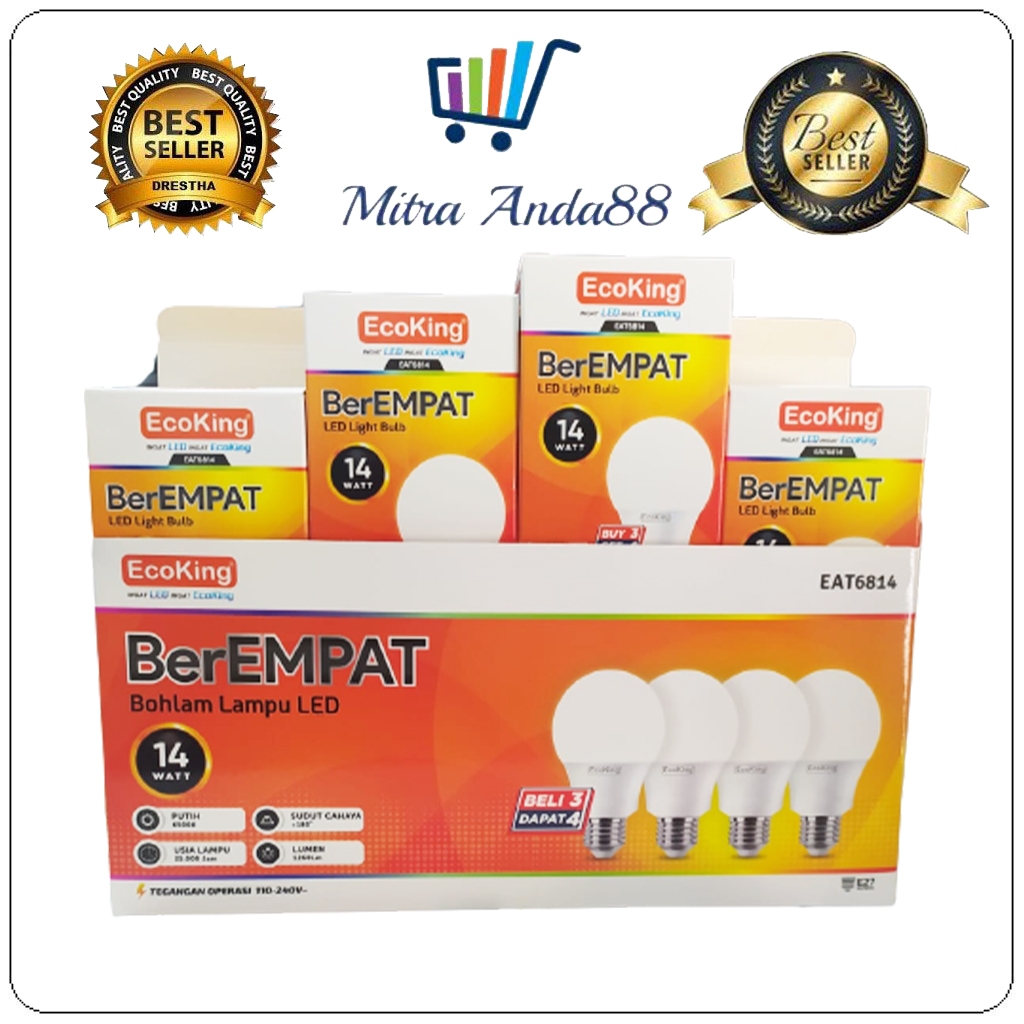 Jual Mitraanda88 Lampu Led Bulb LED Lampu Led BEREMPAT Classic Ecoking ...