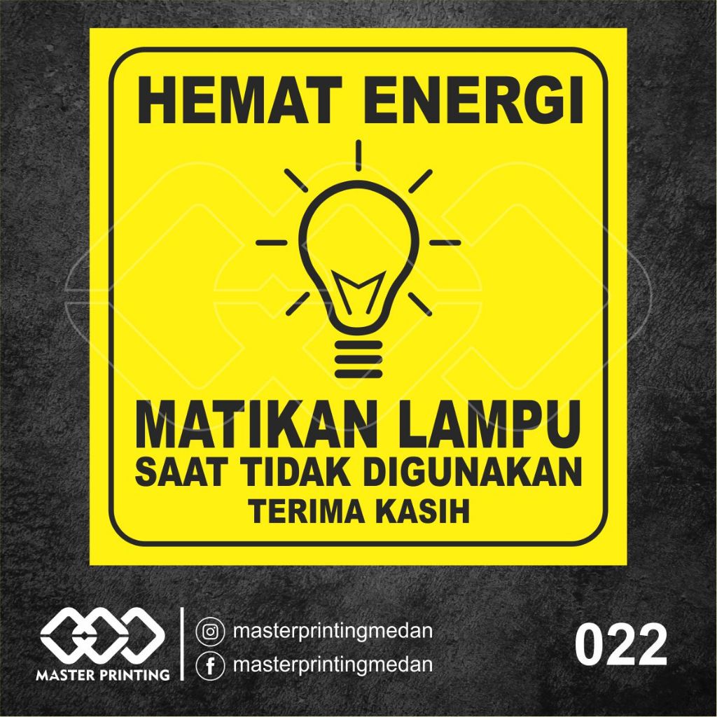 Jual Stiker Hemat Energi Matikan Lampu Saat Tidak Digunakan