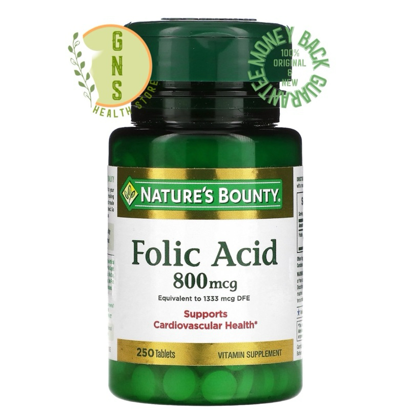 Jual Nature's Natures Bounty Folic Acid 800 mcg Asam Folat 800mcg ...