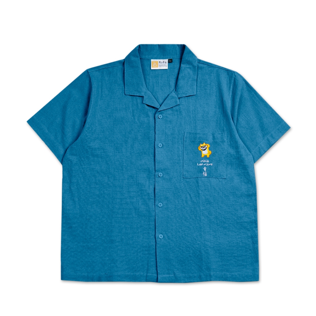 Jual KITC Kemeja Linen Unisex Mikir Njing Embroidery Shirt | Shopee ...