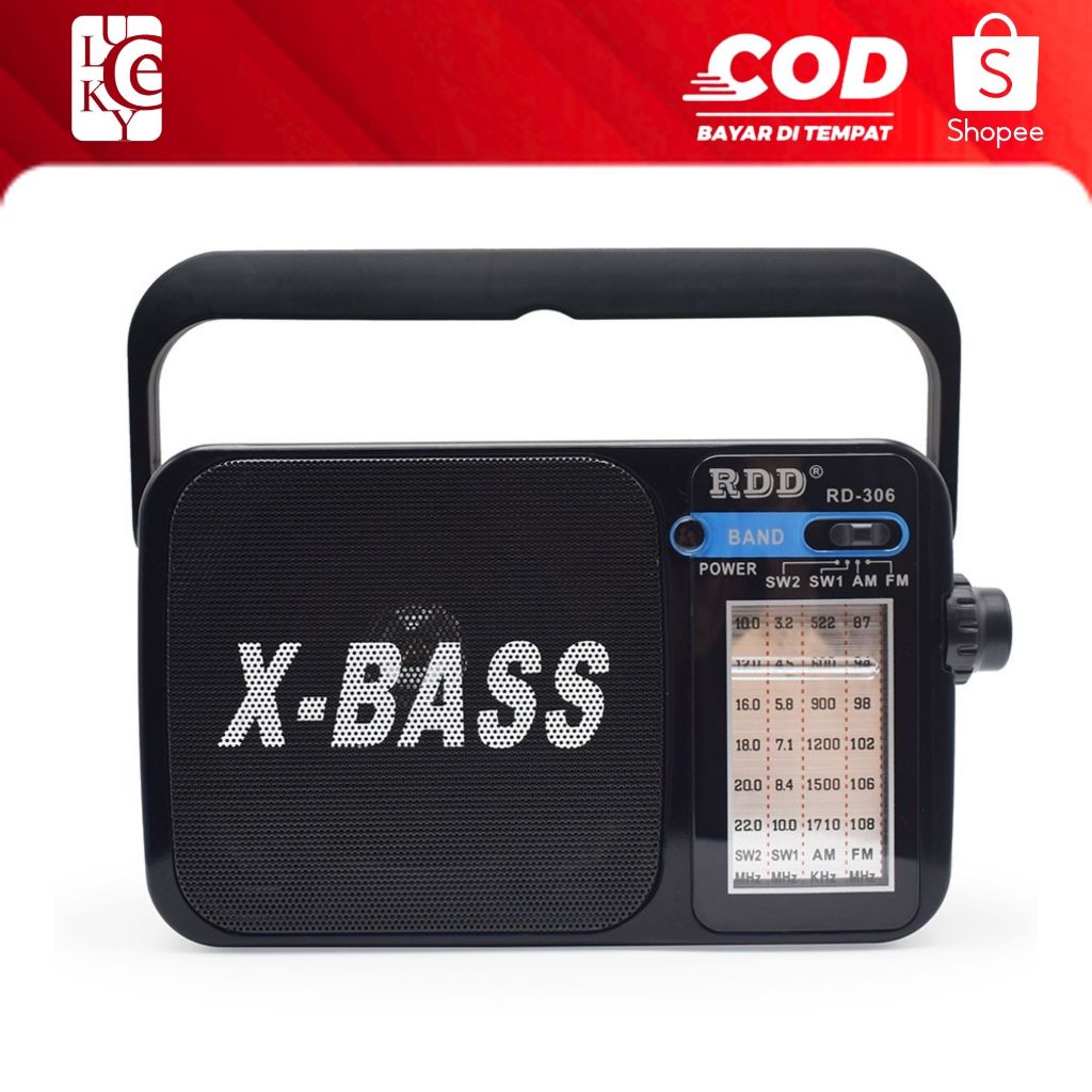 Jual Radio Portable X Bass Rd Fm Am Sw Rechargeable Battery Support