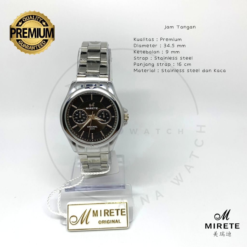 Jual Jam Tangan MIRETE MRT-RT05 Rantai Silver Stanless Steel Couple ...