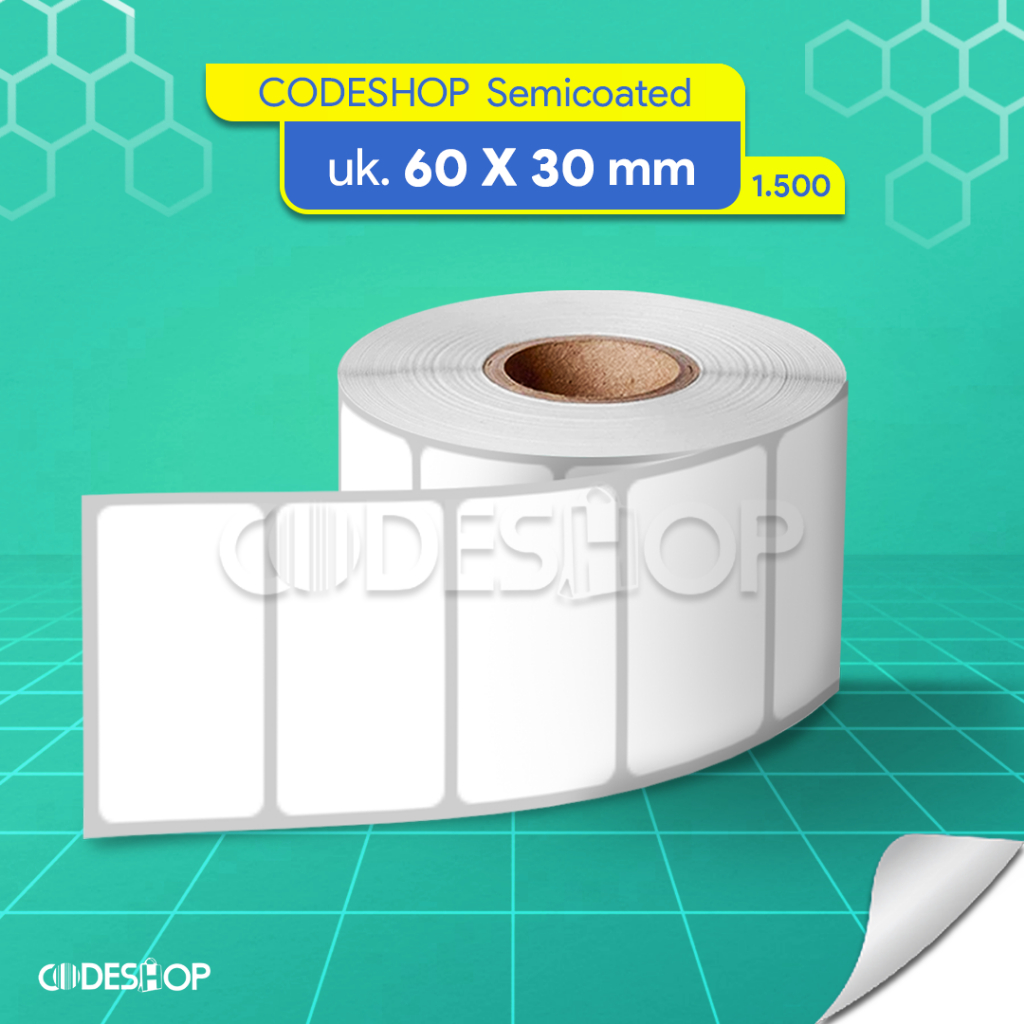 Jual Label Bahan Semicoated Ukuran 60 x 30 mm Isi 1500 Pcs | Shopee ...