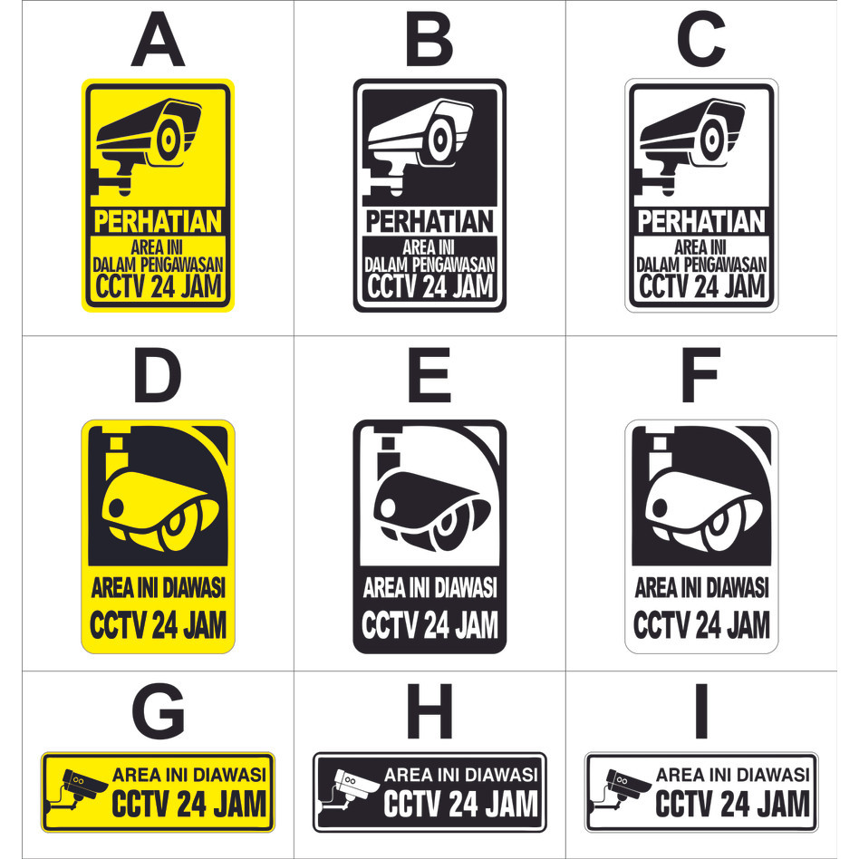 Jual PAPAN AKRILIK SIGN BOARD PERHATIAN AREA INI DIAWASI CCTV 24JAM ...