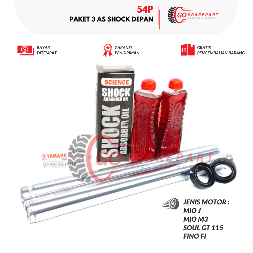 Jual (YAMAHA) 54P PAKET AS SHOCK DEPAN MIO J + 2 PCS OLI SOK HONDA + 2