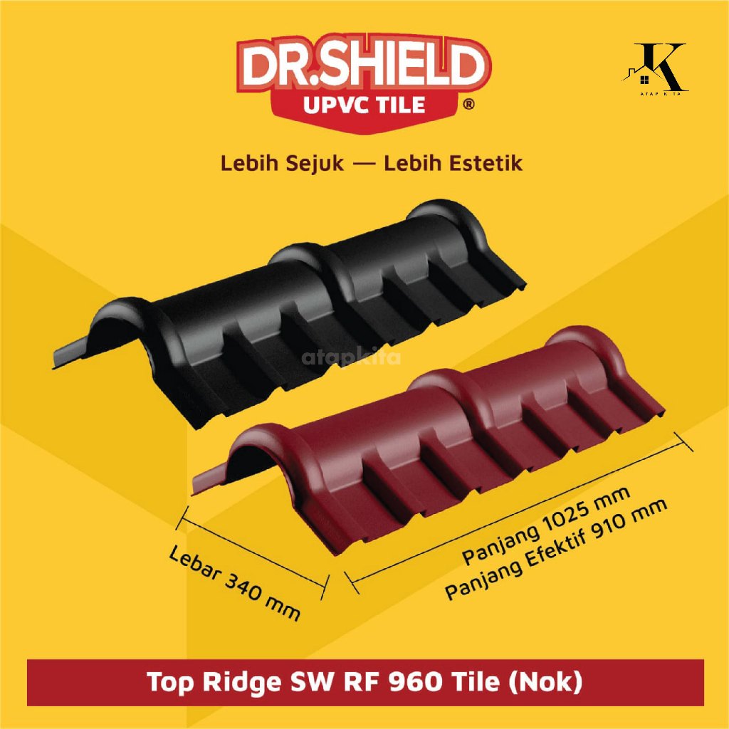 Jual Genteng UPVC Dr.Shield / Top Ridge / Nok Genteng / Nok UPVC Tile ...