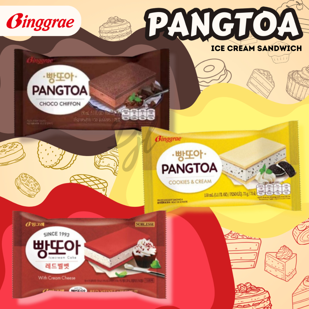 Jual Binggrae Pangtoa Ice Cream 1 Pcs Es Krim Sandwich Import Korea ...