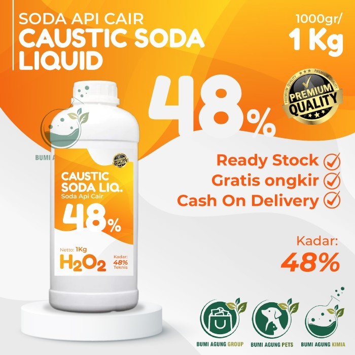 Jual CAUSTIC SODA Liquid SODA API Cair 1 KG 1KG 48 MURNI NaoH cairan