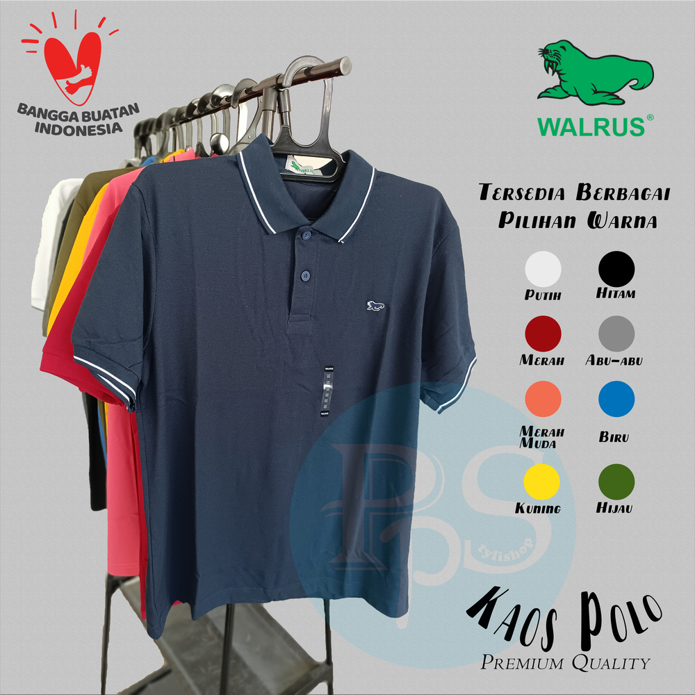 Walrus Kaos Polo Pria Motif Garis (Salur) T12102B