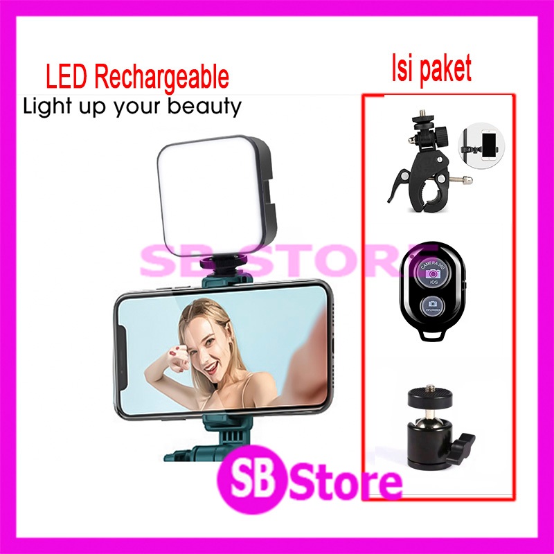 Jual Lampu LED Rechargeable Mini Led Isi Ulang Video Light Kamera DSLR ...