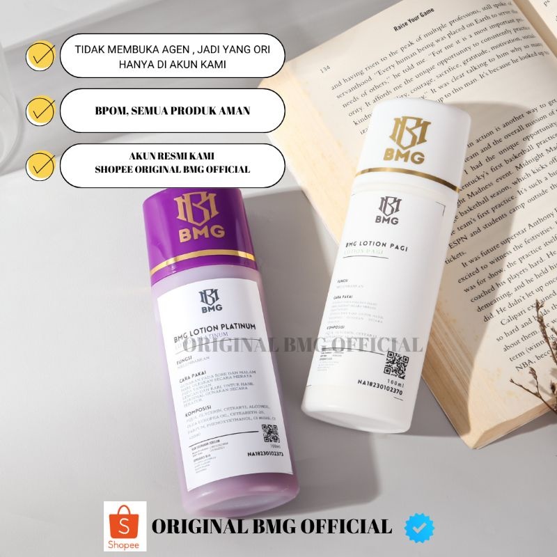 Jual ( BMG PABRIK ) PAKET LOTION BMG ORIGINAL ( PAGI PUTIH DAN UNGU ...