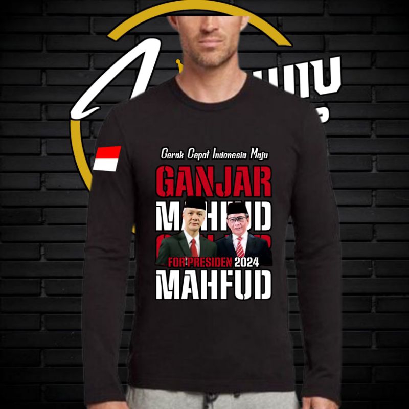 Jual Baju Kaos Lengan Panjang Ganjar Pranowo And Mahfud Md Premium