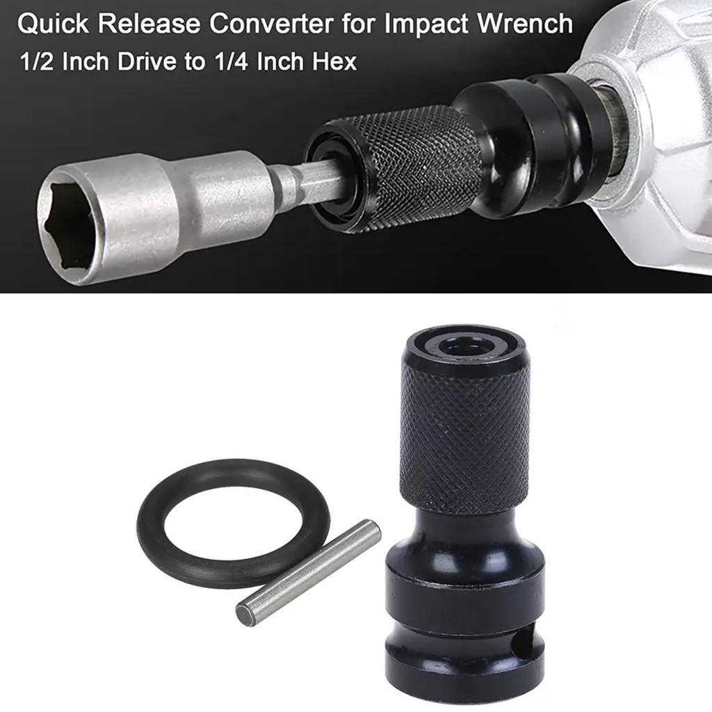 Jual Impact Wrench Adapter Bit Socket Adapter Bor 1/2 SQUARE TO 1/4 HEX ...