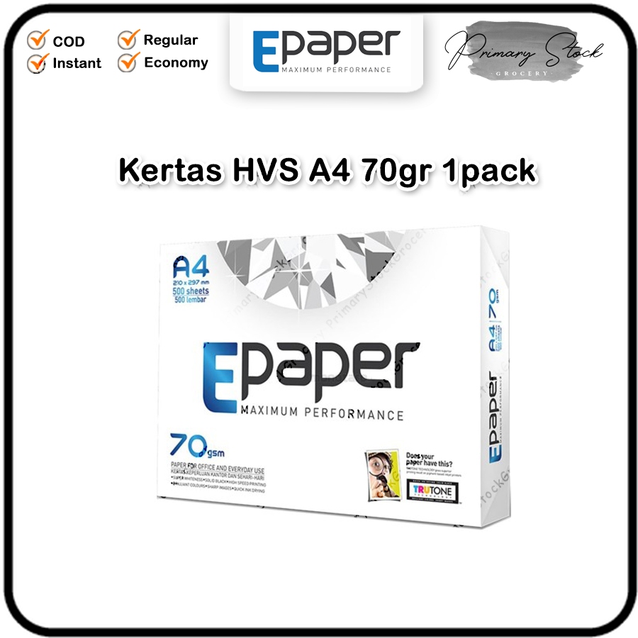 Jual Kertas Print Fotocopy A4 70 Gram Hvs Epaper E Paper E Paper 70gsm