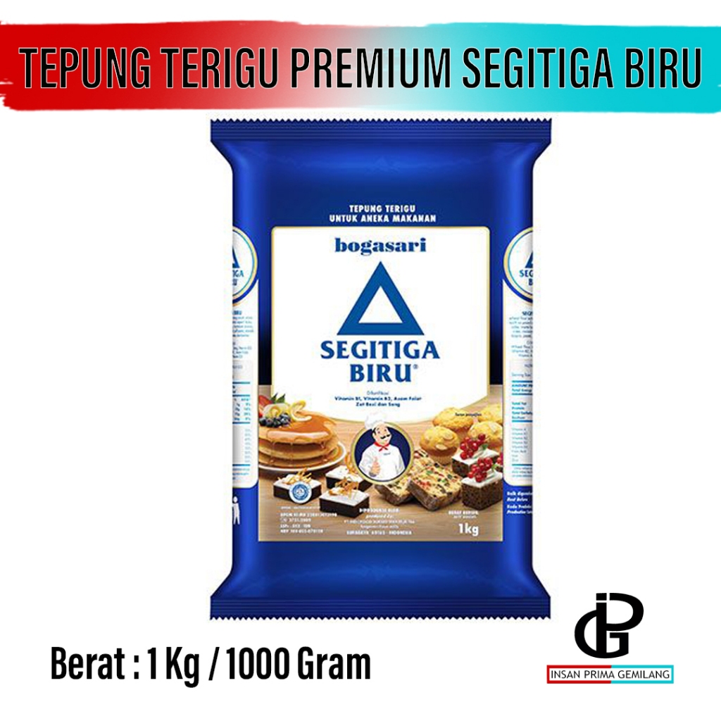 Jual Tepung Terigu Segitiga Biru PREMIUM 1 kg / 1000 gr | Shopee Indonesia