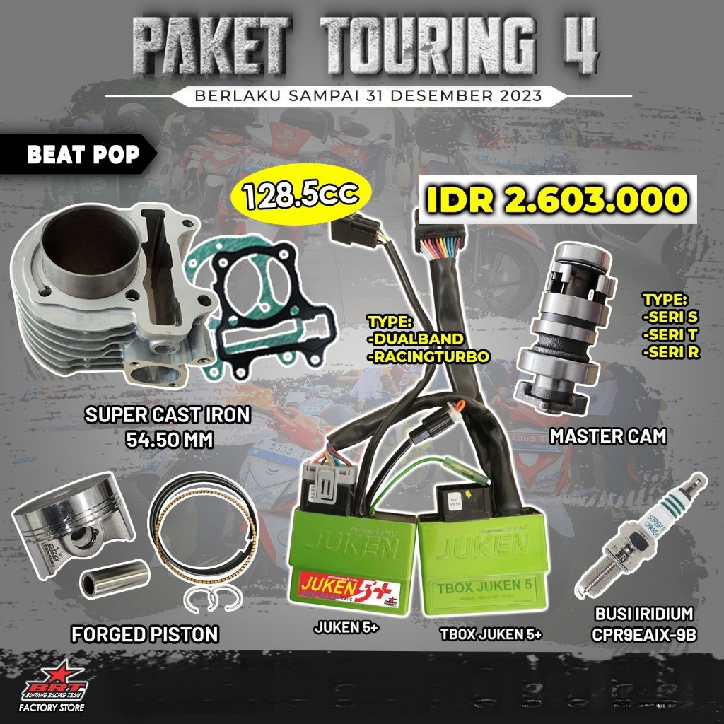 Jual Paket Bore Up Beat Pop Blok Cast Iron Piston Juken Master Cam Brt Paket Touring