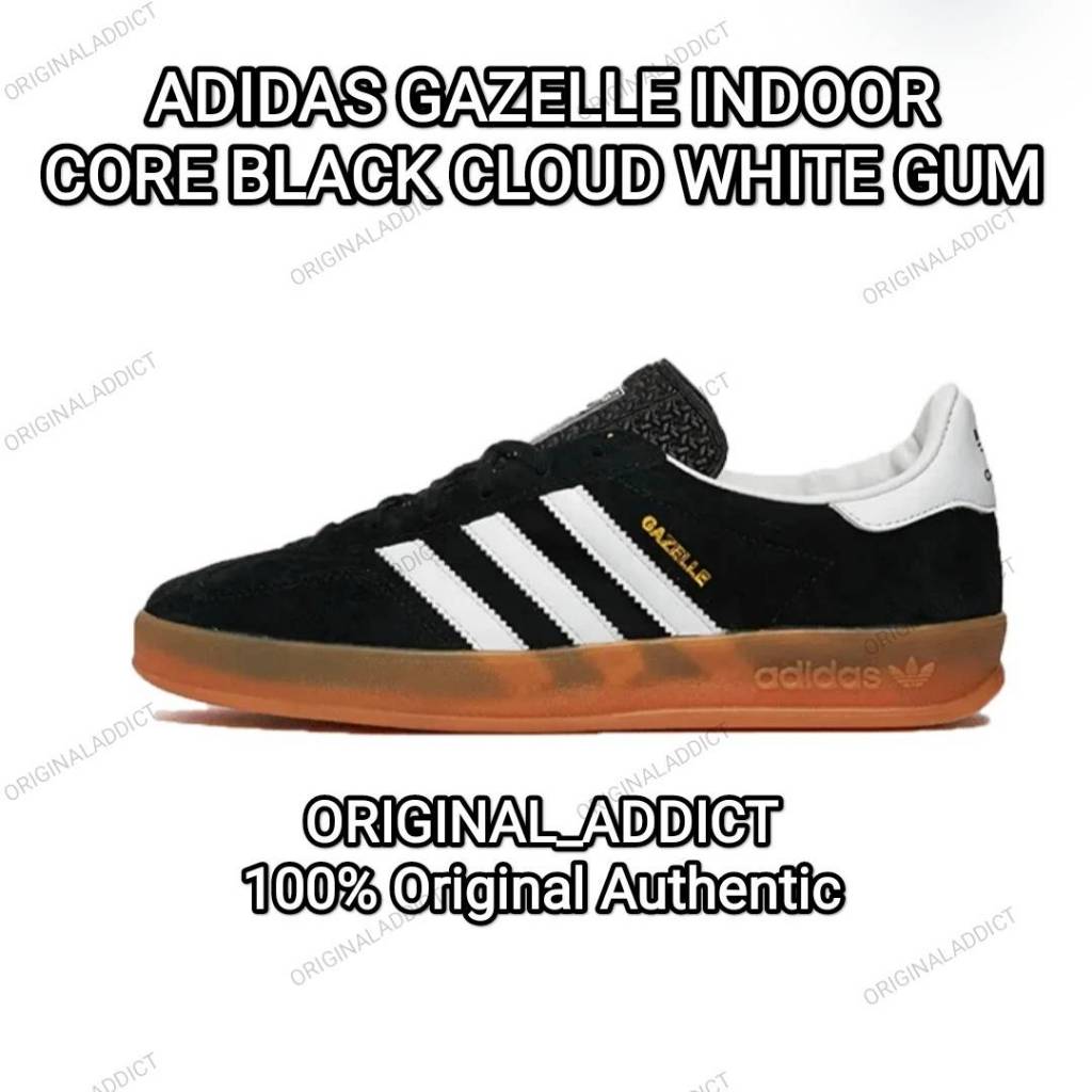 adidas gazelle black white gum