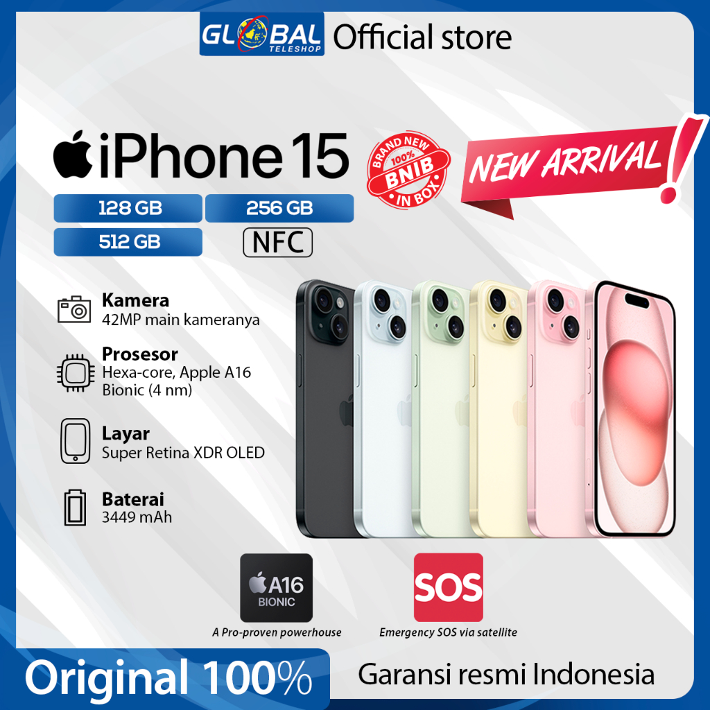 Jual IPhone 15 128GB 256GB 512GB Garansi Resmi | Shopee Indonesia