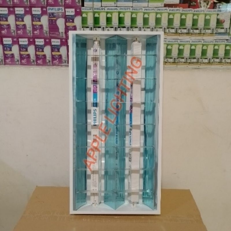 Jual KAP LAMPU RM 2x18W KOMPLIT LED PHILIPS 8W | Shopee Indonesia