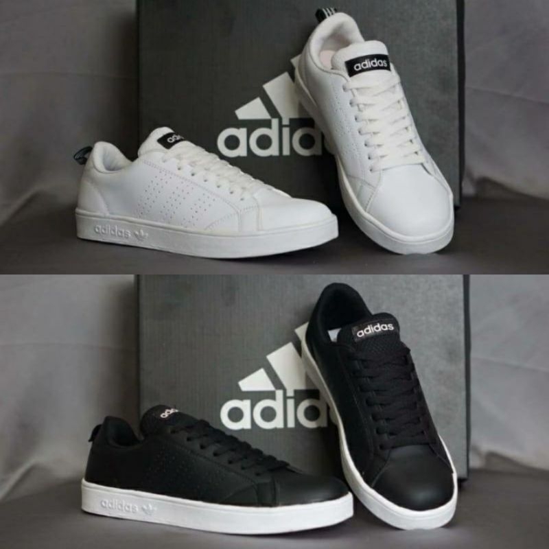 Adidas Originals Neo Advantage Black White Sneakers Shoes Pria Wanita bnib