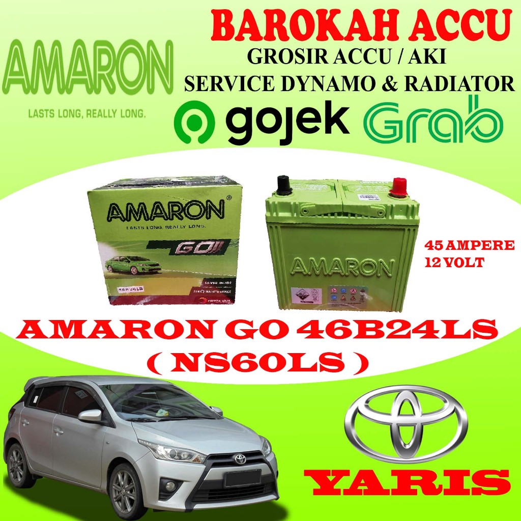 Jual Aki Mobil Toyota Yaris Amaron Go B Ls Ns Ls Ah Shopee Indonesia