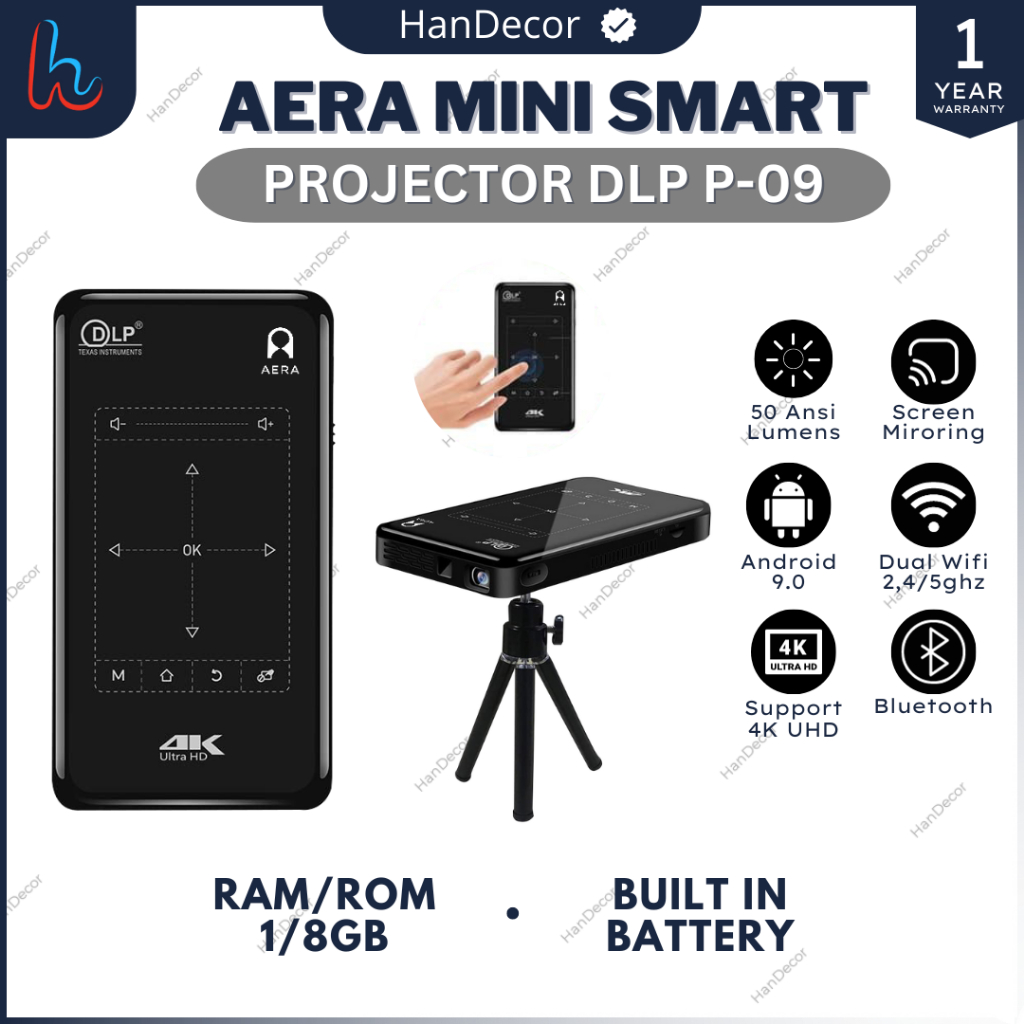 Universal - P12 4K Mini Mini Projecteur Android 9.0 Smart