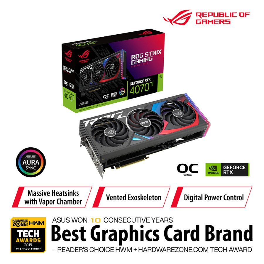 Jual ASUS ROG STRIX RTX 4070 Ti 12GB OC GAMING GDDR6X RTX 4070Ti 12G ...