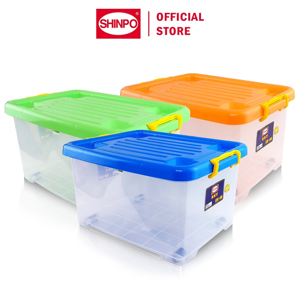 Jual SHINPO Kontainer Plastik Dengan Roda Real Container Box Kotak
