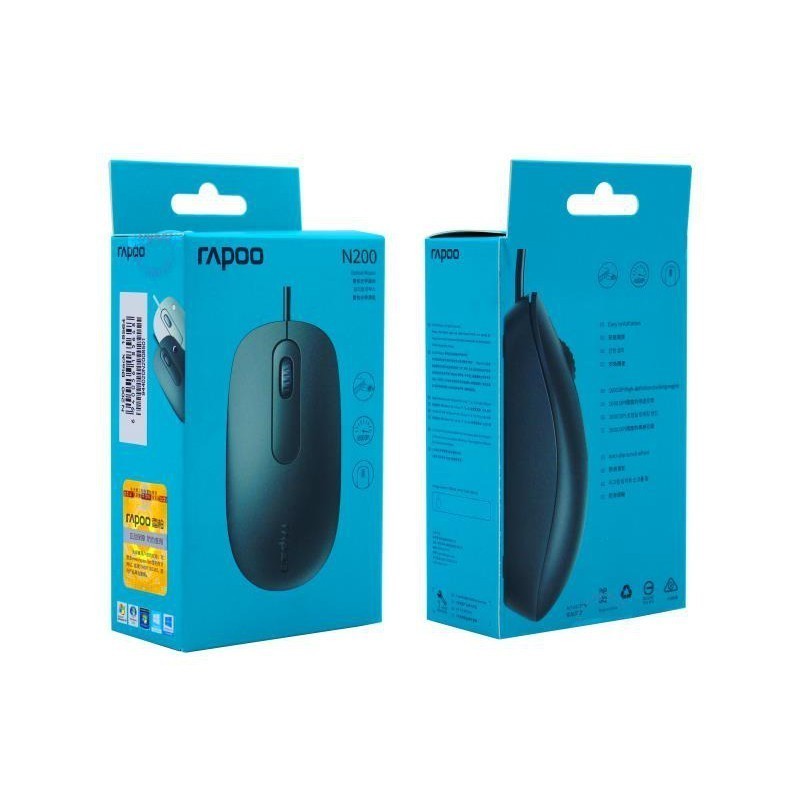 Jual RAPOO N200 Optical Mouse Wired Mouse | Shopee Indonesia