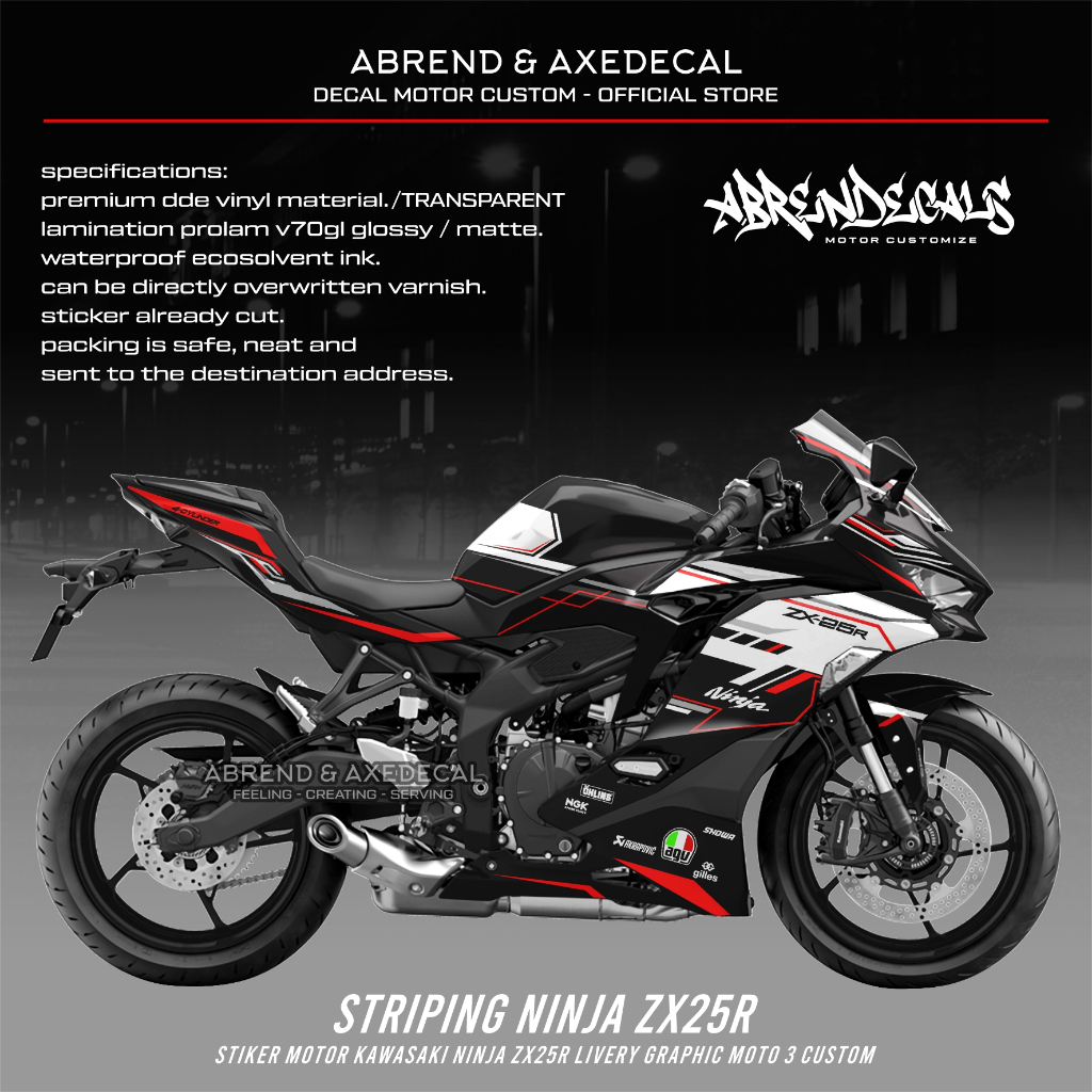 Jual Striping ZX25R Grafis Moto 3 Racing Custom Variasi / Stiker Motor ...